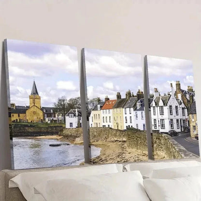 3pcs Vibrant Scottish Countryside Townscapes Wall Art Canvas Unframed - High Quality Print 100% Australian Made Wall Canvas
