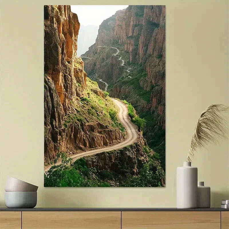 Mountain Road Nature Landscape Scenic Poster 40x60cm Metal Print Ready to Hang