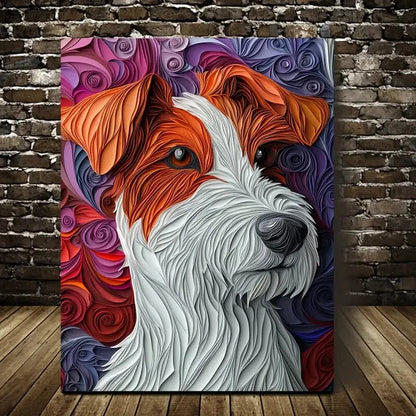 Wire Fox Terrier by Sheryl Wylie Painting  40x60cm Metal Print Ready to Hang