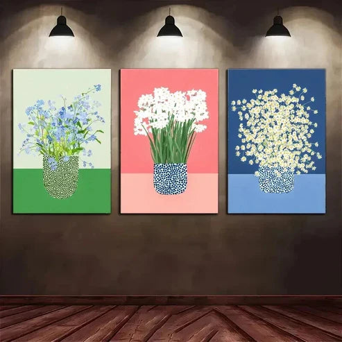 3pcs Beautiful Floral Contemporary Perfect Wall Art Canvas Unframed - High Quality Print 100% Australian Made Wall Canvas