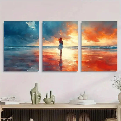 3pcs Romantic Art Ocean Beach Stranger Perfect Wall Art Set Canvas Framed 40x60cm - High Quality Print 100% Australian Made Wall Canvas Ready to Hang