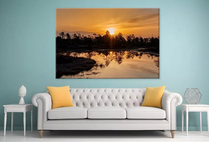 Twilight Rays & Clouds Reflected Wall Art Decor 100% Australian Made
