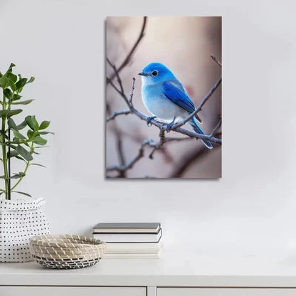Beautiful Modern Blue Bird Painting  40x60cm Metal Print Ready to Hang