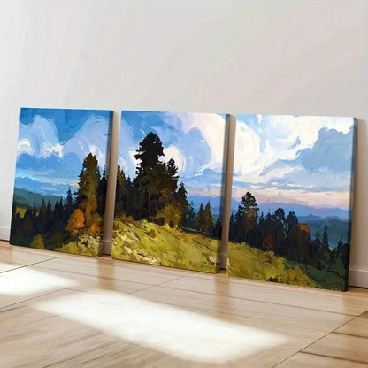 3pcs Forest Vintage Aesthetic Art Retro Wall Art Set Canvas Framed 40x60cm - High Quality Print 100% Australian Made Wall Canvas Ready to Hang