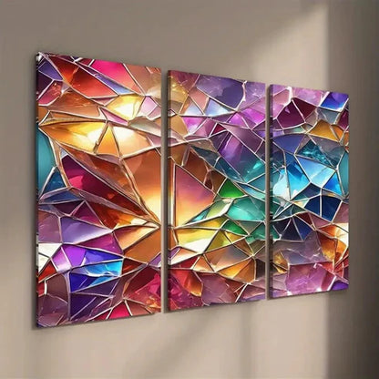 3pcs Abstract Geometric Shapes Creative Wall Art Set Canvas Unframed - High Quality Print 100% Australian Made Wall Canvas