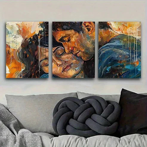 3pcs Dynamic Abstract Portrait Wall Art Canvas Unframed - High Quality Print 100% Australian Made Wall Canvas