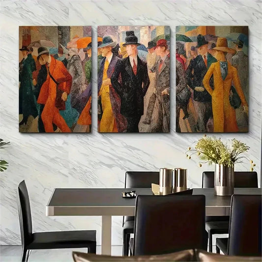 3pcs Berlin Street Scene Abstract PerfectWall Art Set Canvas Framed 60x90cm - High Quality Print 100% Australian Made Wall Canvas Ready to Hang