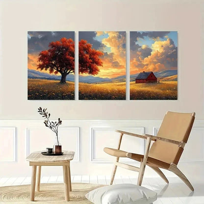 3pcs American He Cartland Landscape Perfect Wall Art Set Canvas Framed 40x60cm - High Quality Print 100% Australian Made Wall Canvas Ready to Hang