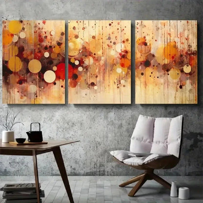 3pcs Modern Geometric Vibrant Abstract Bokeh Metal Print Ready to Hang Art