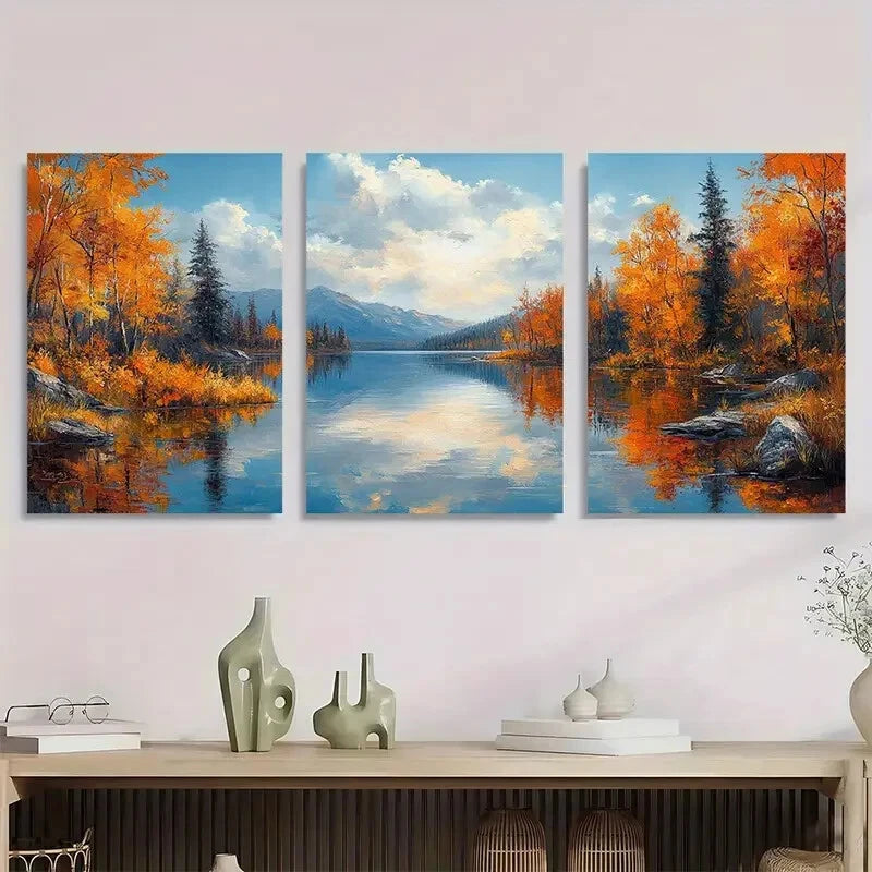 3pcs Falcon International Reservoir Metal Print Ready to Hang Art