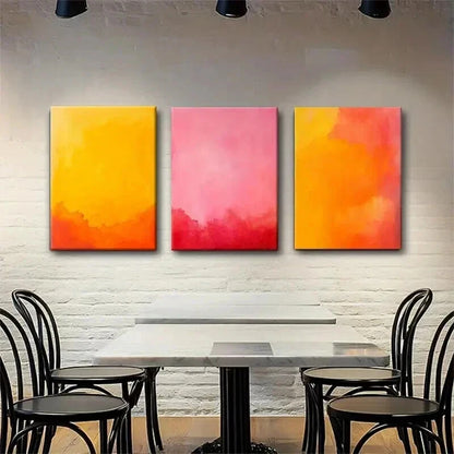 3pcs Abstract Watercolor Gradient Warm Perfect Wall Art Set Canvas Framed 40x60cm - High Quality Print 100% Australian Made Wall Canvas Ready to Hang