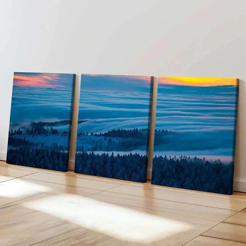3pcs Serene Forest & Sunset Landscape Wall Art Set Canvas Framed 40x60cm - High Quality Print 100% Australian Made Wall Canvas Ready to Hang