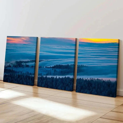 3pcs Serene Forest & Sunset Landscape Wall Art Set Canvas Framed 40x60cm - High Quality Print 100% Australian Made Wall Canvas Ready to Hang
