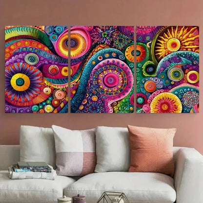 3pcs Maximalist Bundle Funky Retro Wall Art Canvas Unframed - High Quality Print 100% Australian Made Wall Canvas