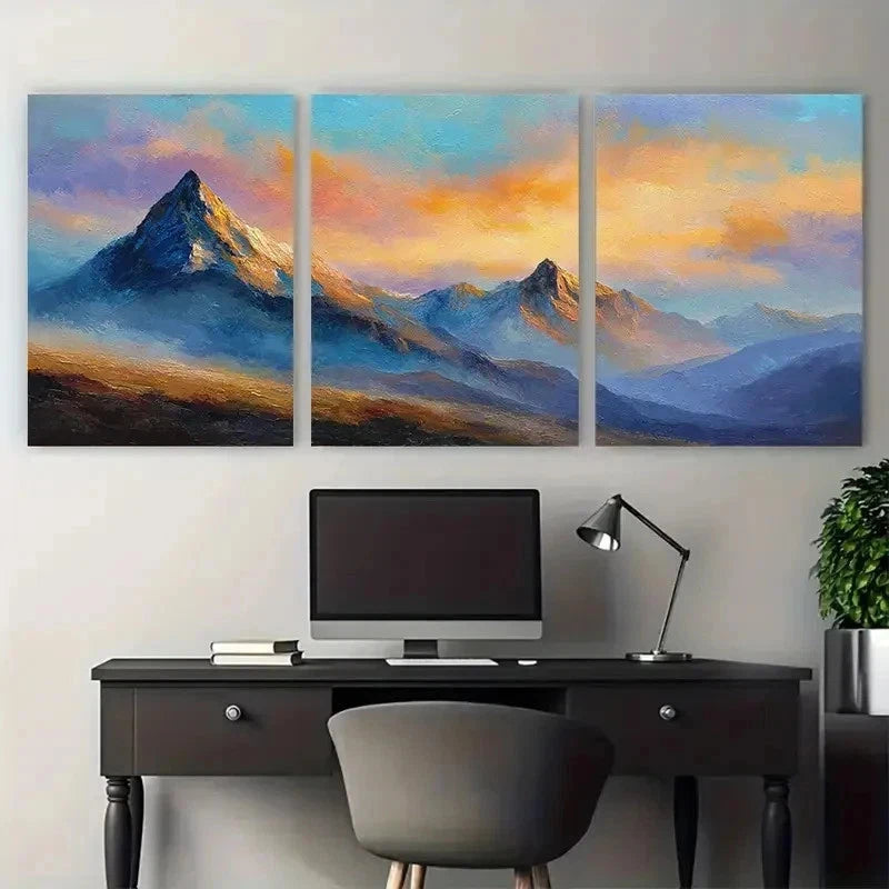 3pcs Vibrant Sunrise Landscape Nature Perfect Wall Art Set Canvas Framed 40x60cm - High Quality Print 100% Australian Made Wall Canvas Ready to Hang