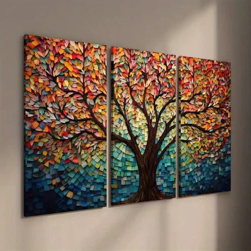 3pcs Abstract Colorful Tree of Life Wall Art Set Canvas Unframed - High Quality Print 100% Australian Made Wall Canvas