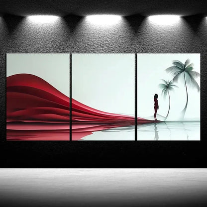 3pcs Coconut Trees Tropical Scenery Metal Print Ready to Hang Art