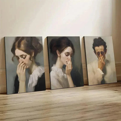 3pcs Modern Classic Retro Style Décor Perfect Wall Art Set Canvas Framed 40x60cm - High Quality Print 100% Australian Made Wall Canvas Ready to Hang