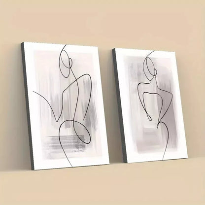 2pcs Set Abstract Glamour Female Framed 50x75cm - High Quality Print 100% Australian Made Wall Canvas Ready to Hang