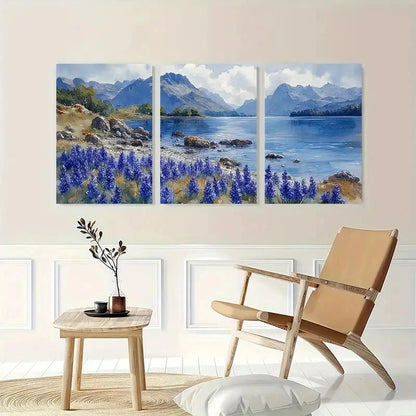 3pcs Lake District Watercolor Landscape Perfect Wall Art Set Canvas Framed 40x60cm - High Quality Print 100% Australian Made Wall Canvas Ready to Hang
