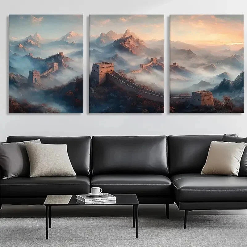 3pcs Scenic Great Landscape Misty Perfect Wall Art Set Canvas Framed 40x60cm - High Quality Print 100% Australian Made Wall Canvas Ready to Hang