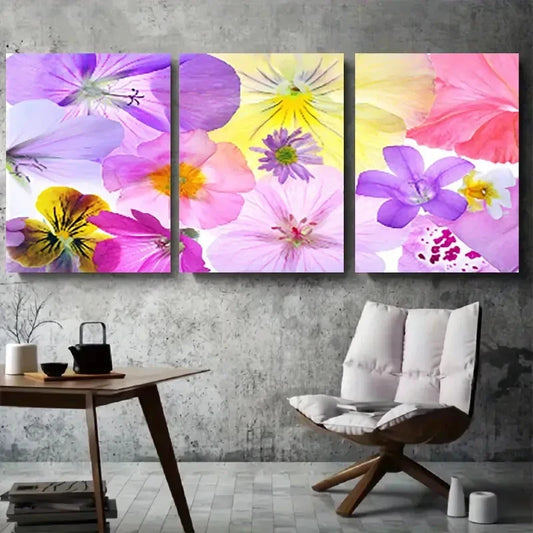 3pcs Flower Botanical Fantasy Watercolor Wall Art Set Canvas Framed 60x90cm - High Quality Print 100% Australian Made Wall Canvas Ready to Hang