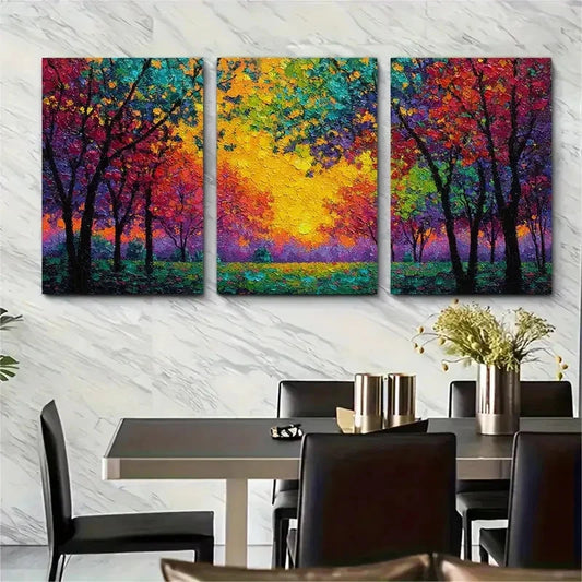 3pcs Impressionist Landscape Giclée Perfect Wall Art Set Canvas Framed 60x90cm - High Quality Print 100% Australian Made Wall Canvas Ready to Hang