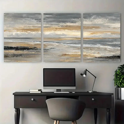 3pcs Sunset Beach Landscape Abstract Perfect Wall Art Set Canvas Framed 40x60cm - High Quality Print 100% Australian Made Wall Canvas Ready to Hang