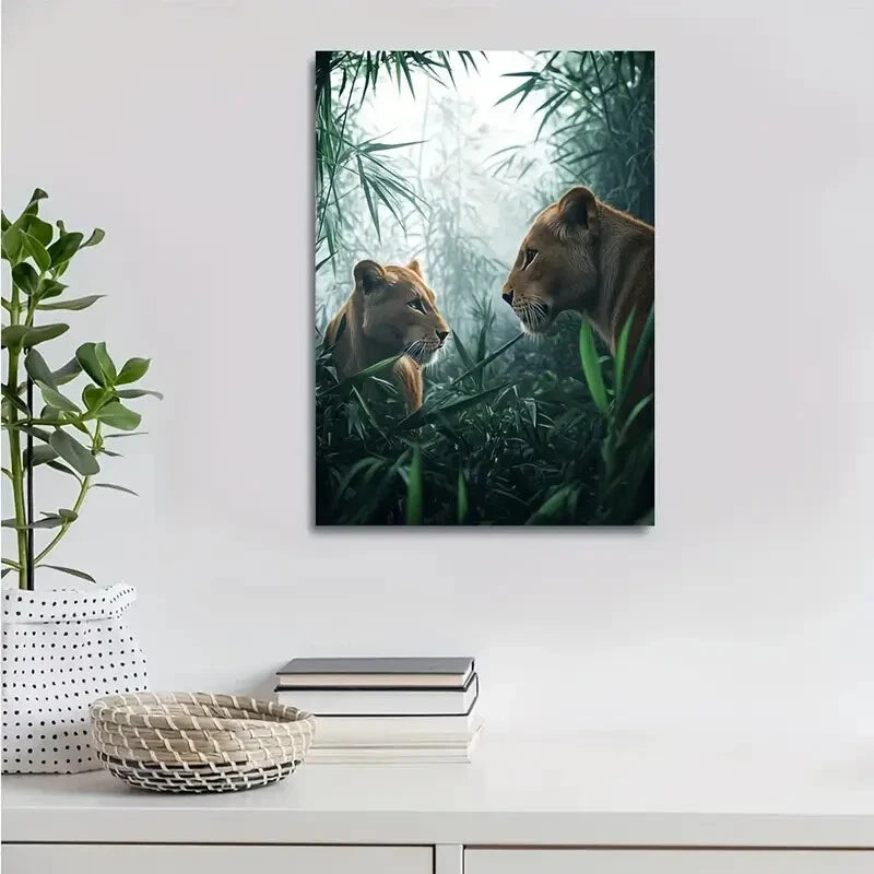Scene in Bamboo Grove with Morning Mist Painting 40x60cm Metal Print Ready to Hang