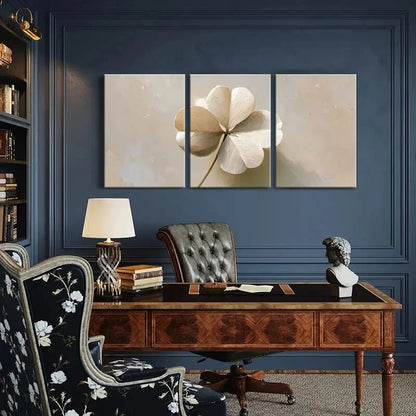 3pcs Abstract Floral Soft Texture Neutral Tones Metal Print Ready to Hang Art