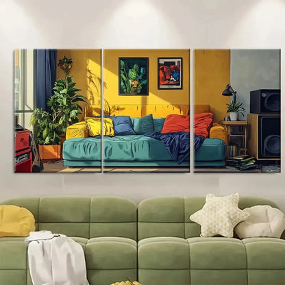 3pcs The Couch Club Funny Trendy Metal Print Ready to Hang Art