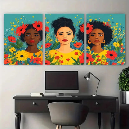 3pcs Digital Illustration With Colorful Perfect Wall Art Set Canvas Framed 40x60cm - High Quality Print 100% Australian Made Wall Canvas Ready to Hang