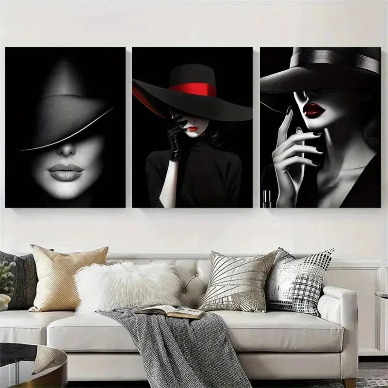 3pcs Black Golden White Fluid Design Metal Print Ready to Hang Art