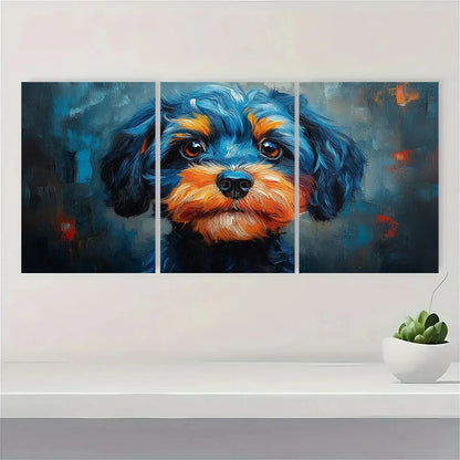 3pcs Cockapoo Dog Pet Abstract Modern Metal Print Ready to Hang Art