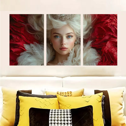 3pcs Her Royal Highness Wears A Crown  Wall Art Set Canvas Framed 60x90cm - High Quality Print 100% Australian Made Wall Canvas Ready to Hang