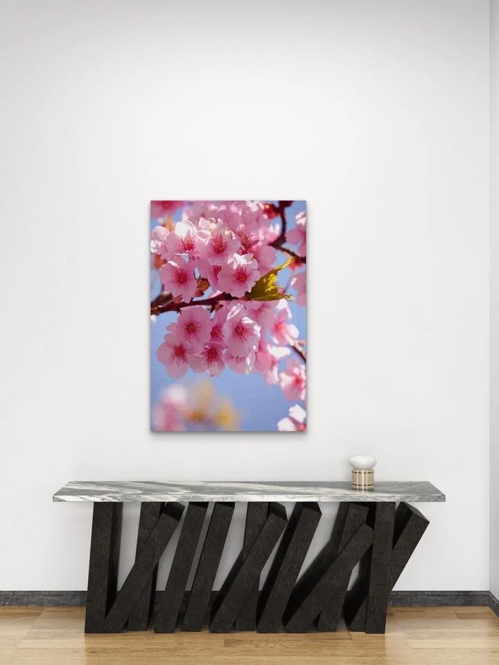 Vibrant Pink & White Floral Design Metal Print Ready to Hang