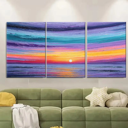 3pcs Colorful Abstract Natural Landscape Metal Print Ready to Hang Art