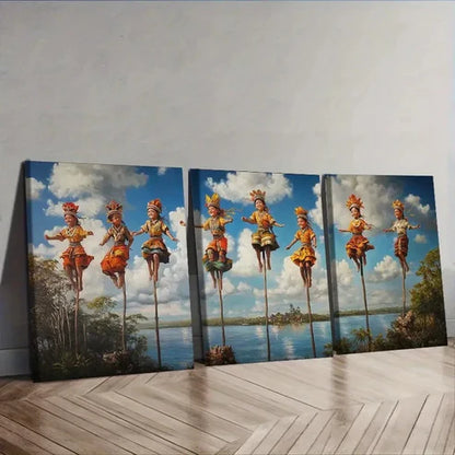 3pcs Walk on stilts Wall Art Set Canvas Unframed - High Quality Print 100% Australian Made Wall Canvas