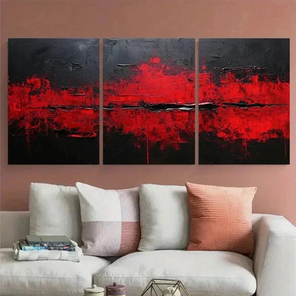 3pcs Minimalist Black Painting Abstract Perfect Wall Art Set Canvas Framed 40x60cm - High Quality Print 100% Australian Made Wall Canvas Ready to Hang