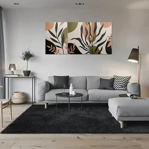 3pcs Abstract Minimalist Plant Leaf Wall Art Canvas Unframed - High Quality Print 100% Australian Made Wall Canvas
