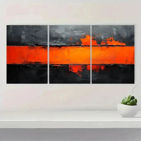 3pcs Black And Gray Abstract Modern Wall Art Canvas Unframed - High Quality Print 100% Australian Made Wall Canvas
