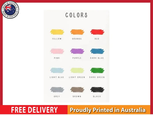 NEW (LAMINATED) COLORS CHART (61X91CM) EDUCATIONAL CHART PICTURE PRINT
