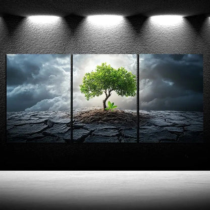 3pcs Plant with Great Vitality Nature Scenery Metal Print Ready to Hang Art