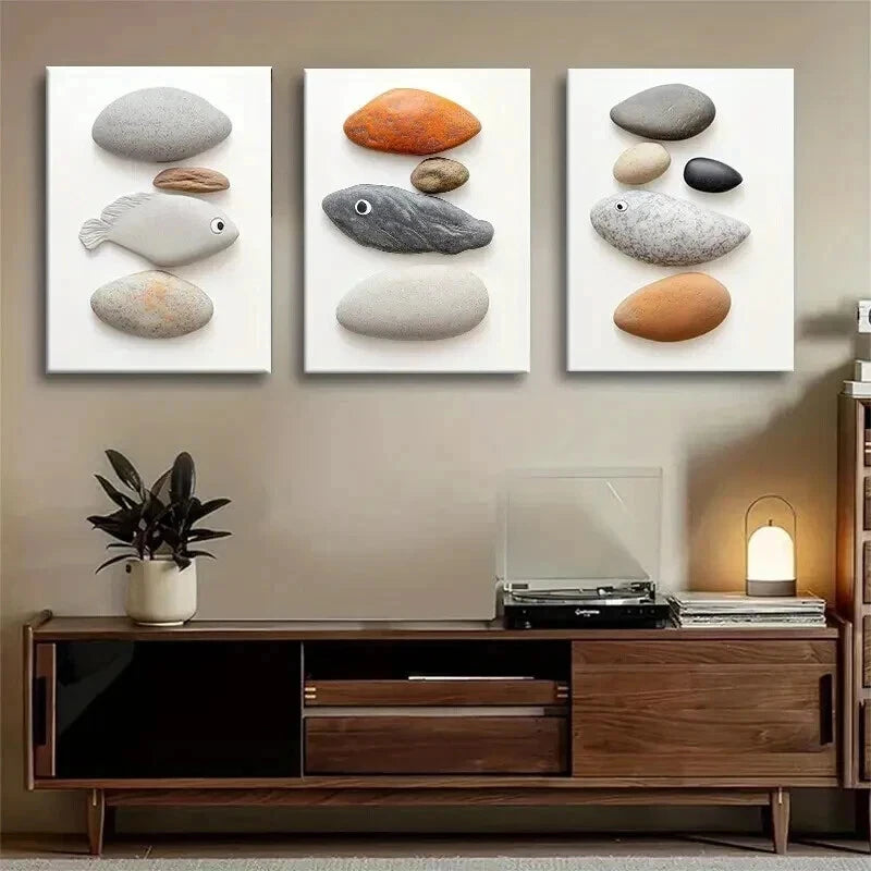 3pcs Design Minimalist Coastal Ocean Perfect Wall Art Set Canvas Framed 40x60cm - High Quality Print 100% Australian Made Wall Canvas Ready to Hang