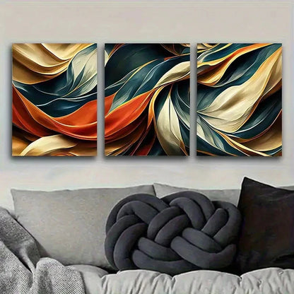 3pcs Fluid Abstract Art Wall Art Set Canvas Framed 50x70cm - High Quality Print 100% Australian Made Wall Canvas Ready to Hang