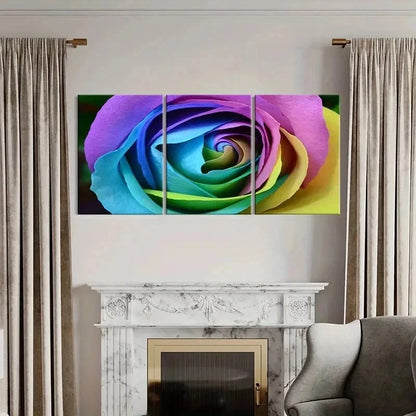 3pcs Colorful Rose Bright Floral Deco Wall Art Set Canvas Framed 40x60cm - High Quality Print 100% Australian Made Wall Canvas Ready to Hang