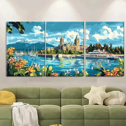 3pcs Victoria Canada Landscape Metal Print Ready to Hang Art