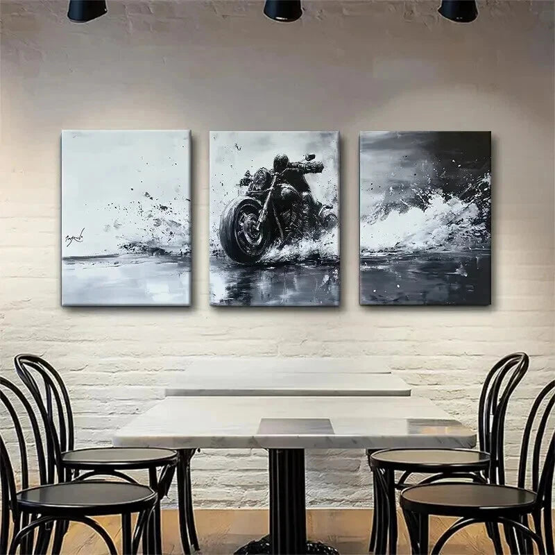 3pcs Wolf Moon Wolves Under Starry Night Perfect Wall Art Set Canvas Framed 40x60cm - High Quality Print 100% Australian Made Wall Canvas Ready to Hang