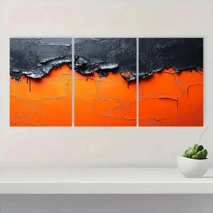 3pcs Black & Orange  Modern Knife Design BO   Wall Art Set Canvas Framed 60x90cm - High Quality Print 100% Australian Made Wall Canvas Ready to Hang