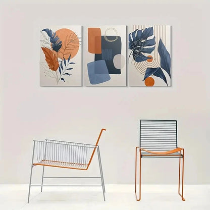 3pcs Minimalist Geometric Modern Abstract Metal Print Ready to Hang Art